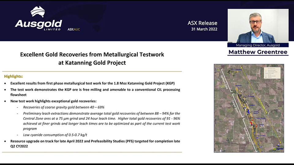 Ausgold Managing Director, Matthew Greentree, explains Metallurgical Results